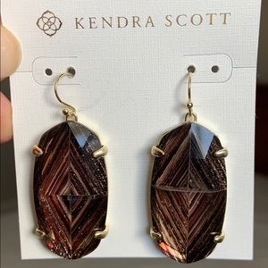 Kendra Scott Brown Dusted Esme Gold Earrings
